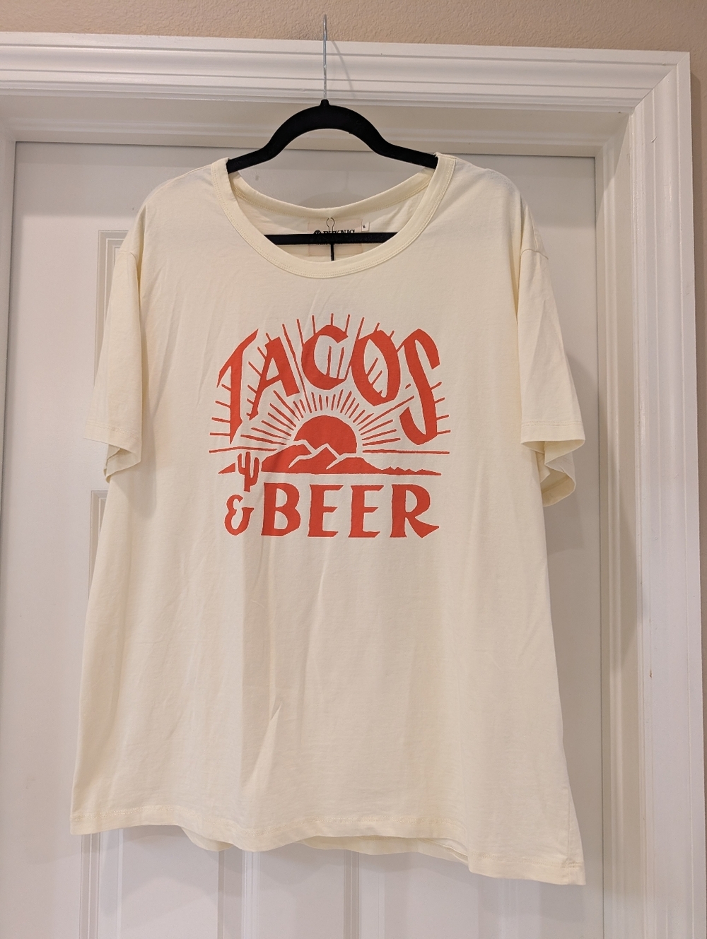 Pyknic Tacos And Beer Yellow Cotton T-shirt Size Medium